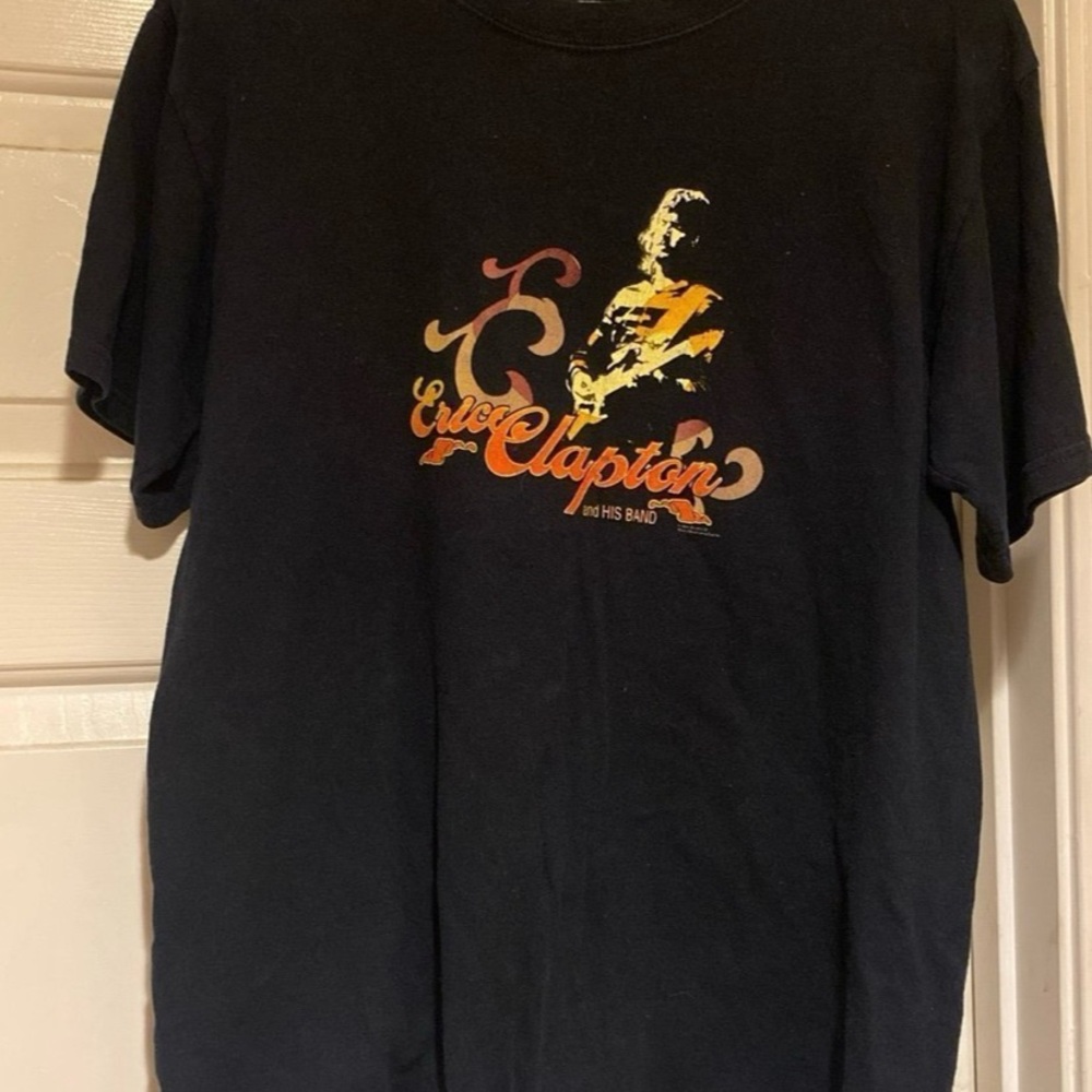 Eric Clapton & Band 2005 T Shirt Medium-  Faded Black Rock Concert.